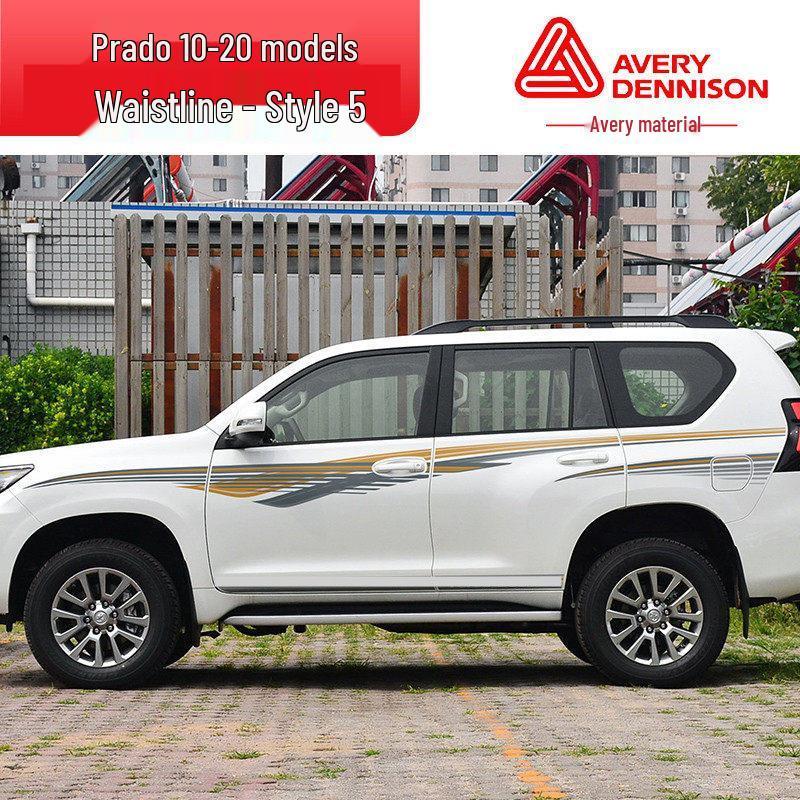 Toyota Prado 10-22 Модели Автомобильная Полоса на Кузов Наклейка на Поясную Линию.