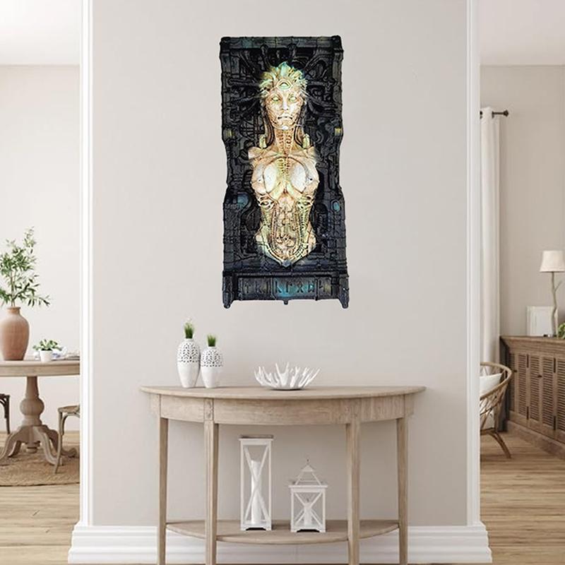 Alien Queen Sculpture Wall Sculpture Statue Halloween Decor Art Crafts Collection Wall Art Decor Wall Ornament For Club Office