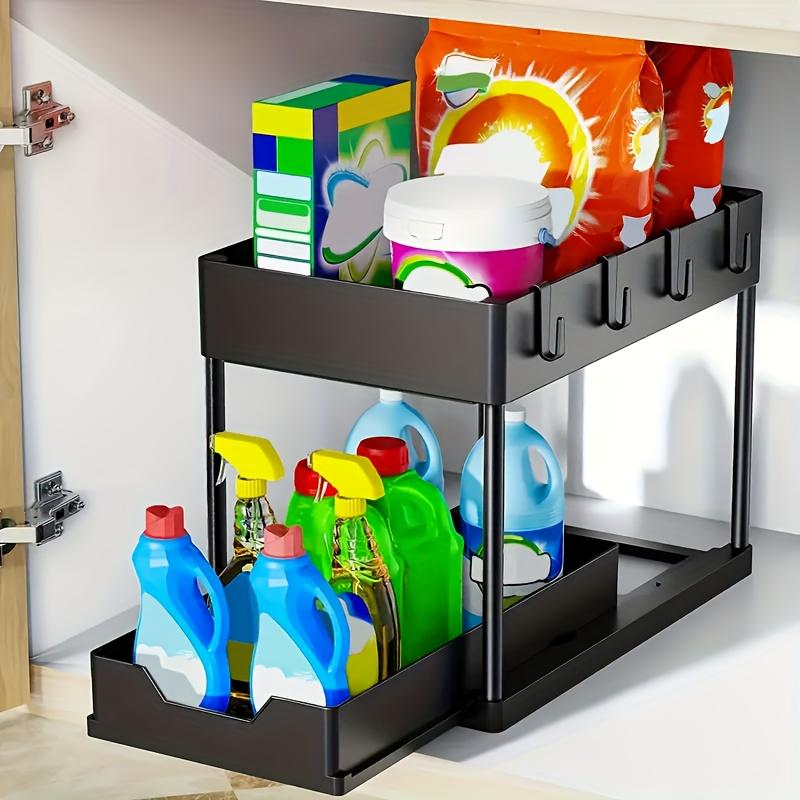 1 Set of Under Sink Organizers, 2-tier Sliding Cabinet Basket Organizer Drawers,under Sink Organizers and Storage Bathroom Kitchen Cabinet Organizers,