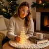 Portable Battery Powered Light LED Christmas Tree Night with Star, Glowing Romantic Atmosphere Light, Transparent Star Decor Operated Xmas for