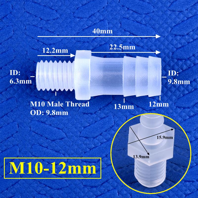 10 шт. M5~M16 наружная резьба до 2,4~16 мм PP Pagoda прямой соединитель садовый ирригационный водопровод шланговые соединения адаптер для аквариума штуцерные соединения
