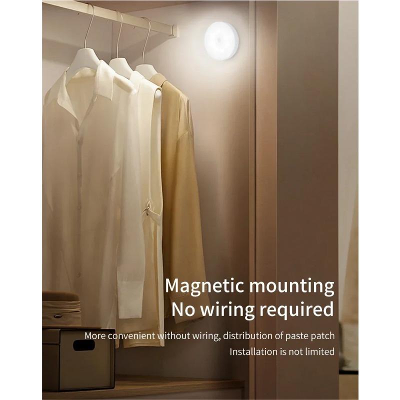 LED Motion Sensor Night Light USB Rechargeable Night Lamp For Kitchen Cabinet Wardrobe Lamp Staircase Wireless LED Closet Light