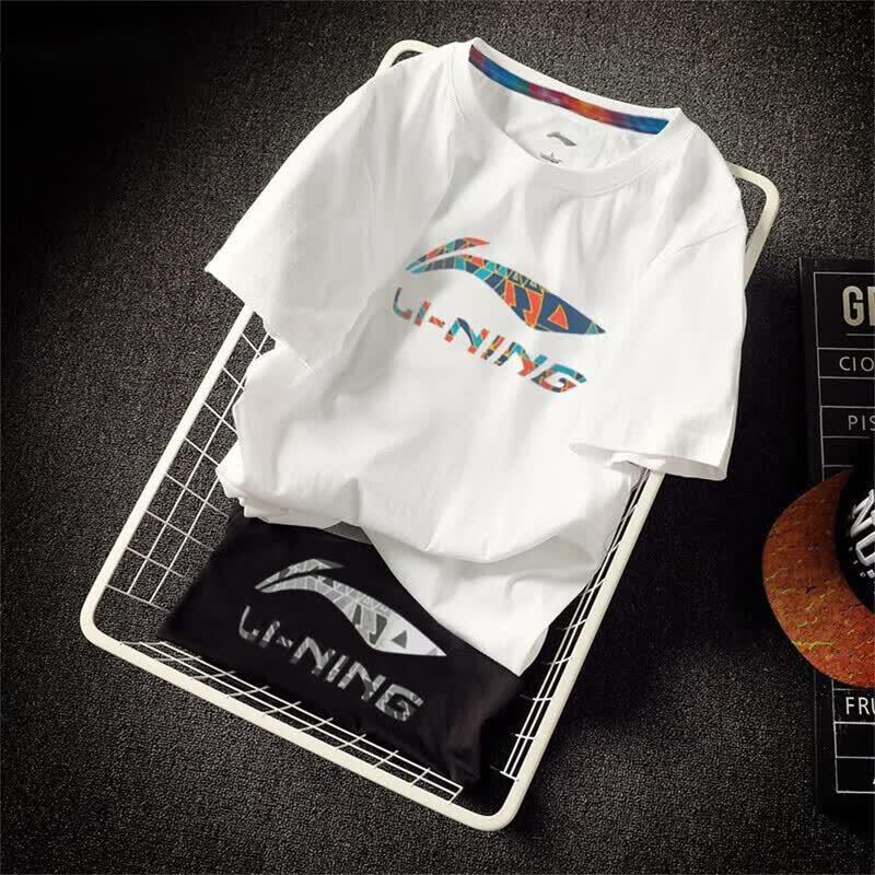 Li-Ning Мужская дышащая повседневная футболка с коротким рукавом