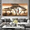 African Woman Paintings On The Wall Classical Sunset Landscape Wall Art Canvas Prints And Posters Cuadros Pictures Home Decor