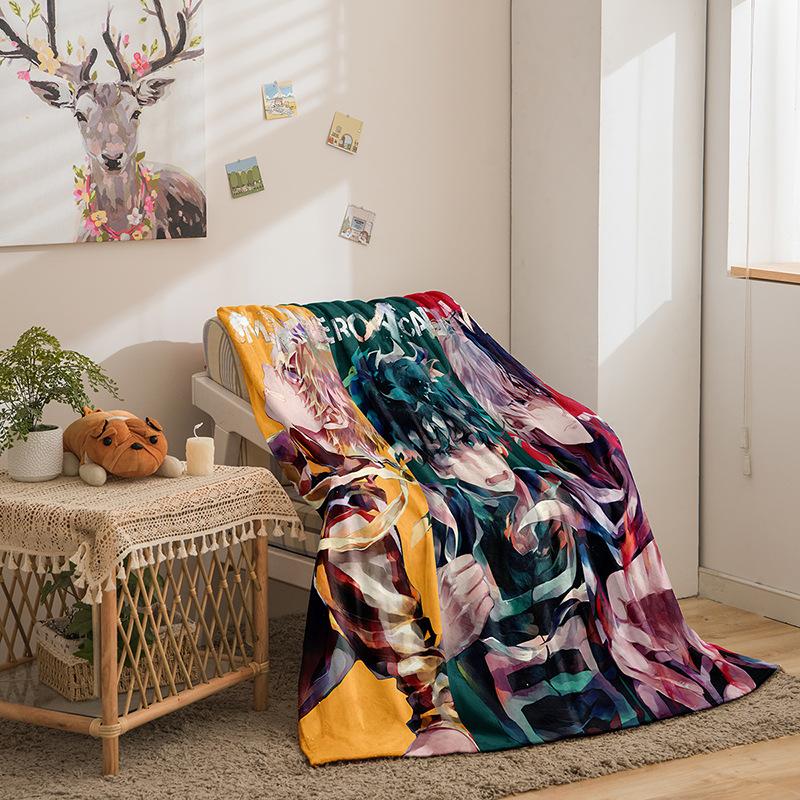 Мультяшная серия Геройская академия Двустороннее фланелевое одеяло с 3D цифровой печатью