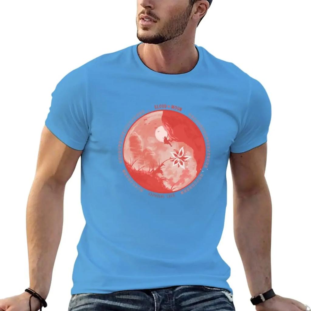 BloodMoon Climbing Club T-Shirt blacks Short sleeve tee summer clothes graphic t-shirts