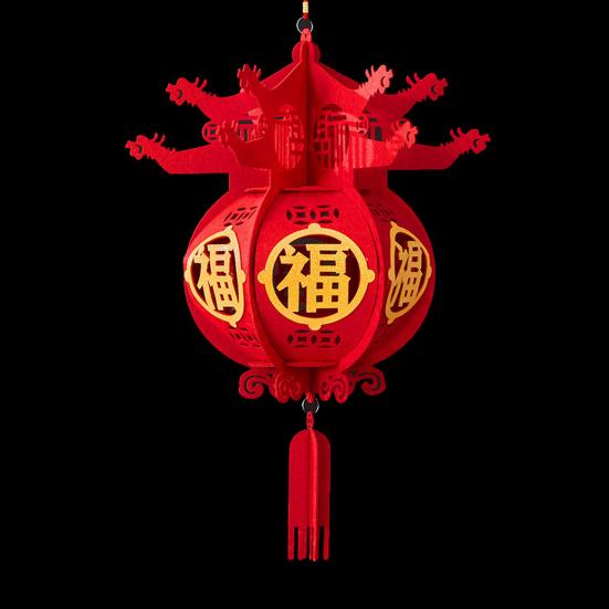 2024 Chinese Character Lanterns Create Atmosphere Fade-resistant with Tassel Indoor/Outdoor Decor for Spring Festival New Year's Day