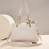 Exquisite Festive Red Embroidery Handbag, Classic Top Handle Shoulder Crossbody Gift Bag For Daily And Wedding Use