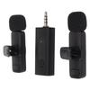Беспроводной петличный микрофон-петличка 1 на 2, интерфейс 3,5 мм, шумоподавление, беспроводной микрофон-клипса для