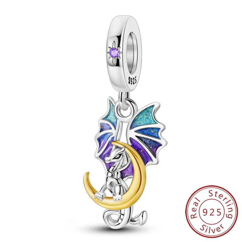 Медные Шармы Бусины Милые Шармы-Хамелеоны в форме Огненного Дракона Подходят для Оригинальных Подвесок Браслет Сделай Сам Женские Ювелирные Изделия Подарок