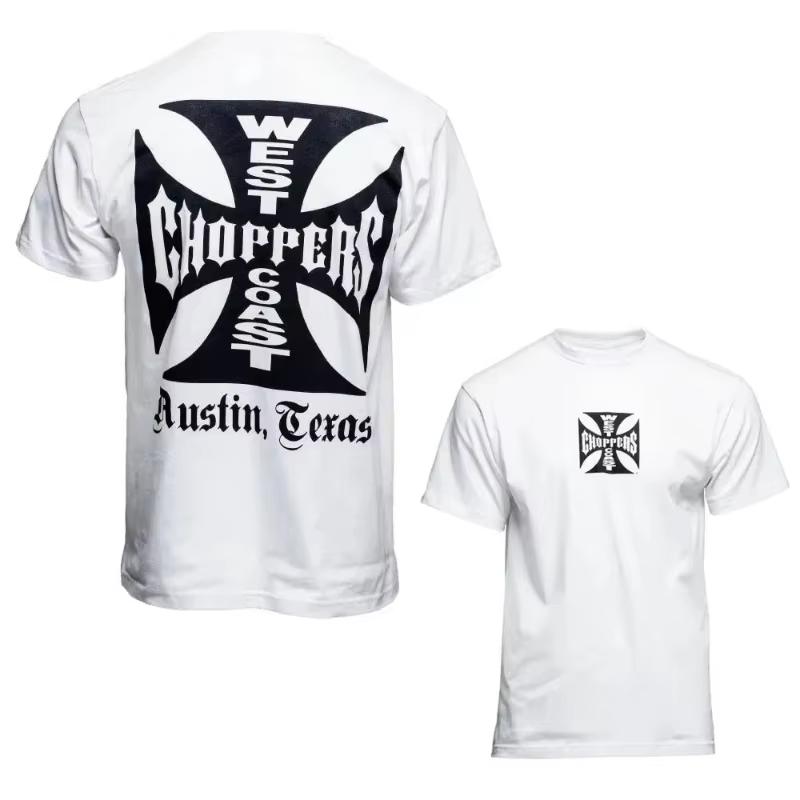 Летняя Модная Футболка Унисекс Унисекс Хлопок West Coast Choppers Принт Футболка Повседневная С Коротким Рукавом С Круглым Вырезом Футболка Винтажная Одежда Футболка