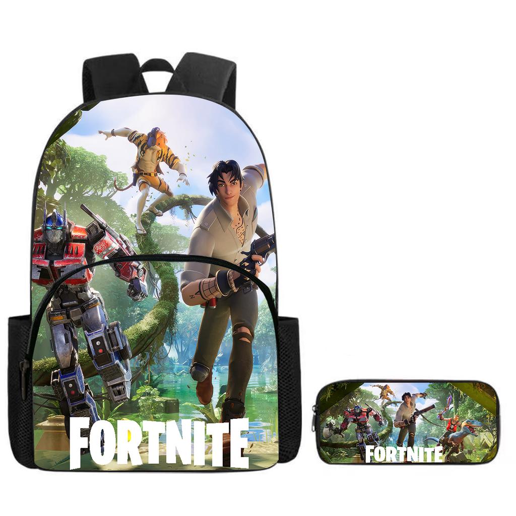 Набор: Большой рюкзак и пенал Fortnite - Мультяшные игровые школьные принадлежности для детей 5-8 лет, Унисекс подарок