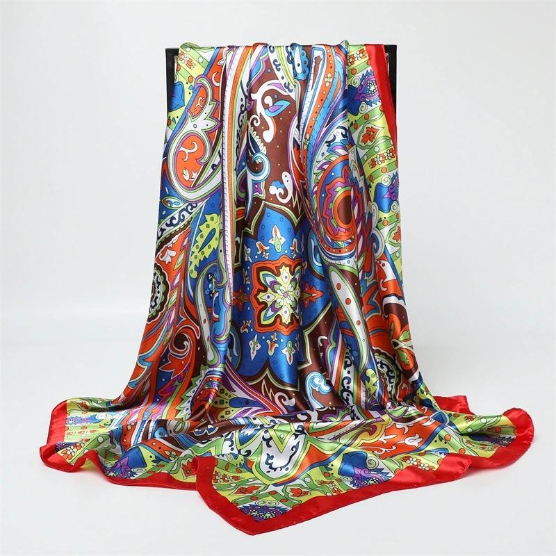 90СМ Женская Мода Квадратная Леди Шаль Красочный Кружевной Шарф Женские Шали с Кистями Шарфы Весна Лето Фото Реквизит Аксессуары