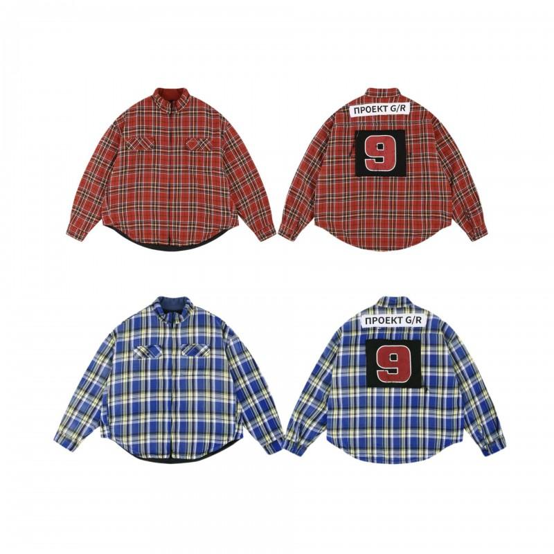 Unisex Oversized Cotton Plaid Shirt Jacket Fall 2026 Loose Fit Long Sleeve Button-Up Men Women