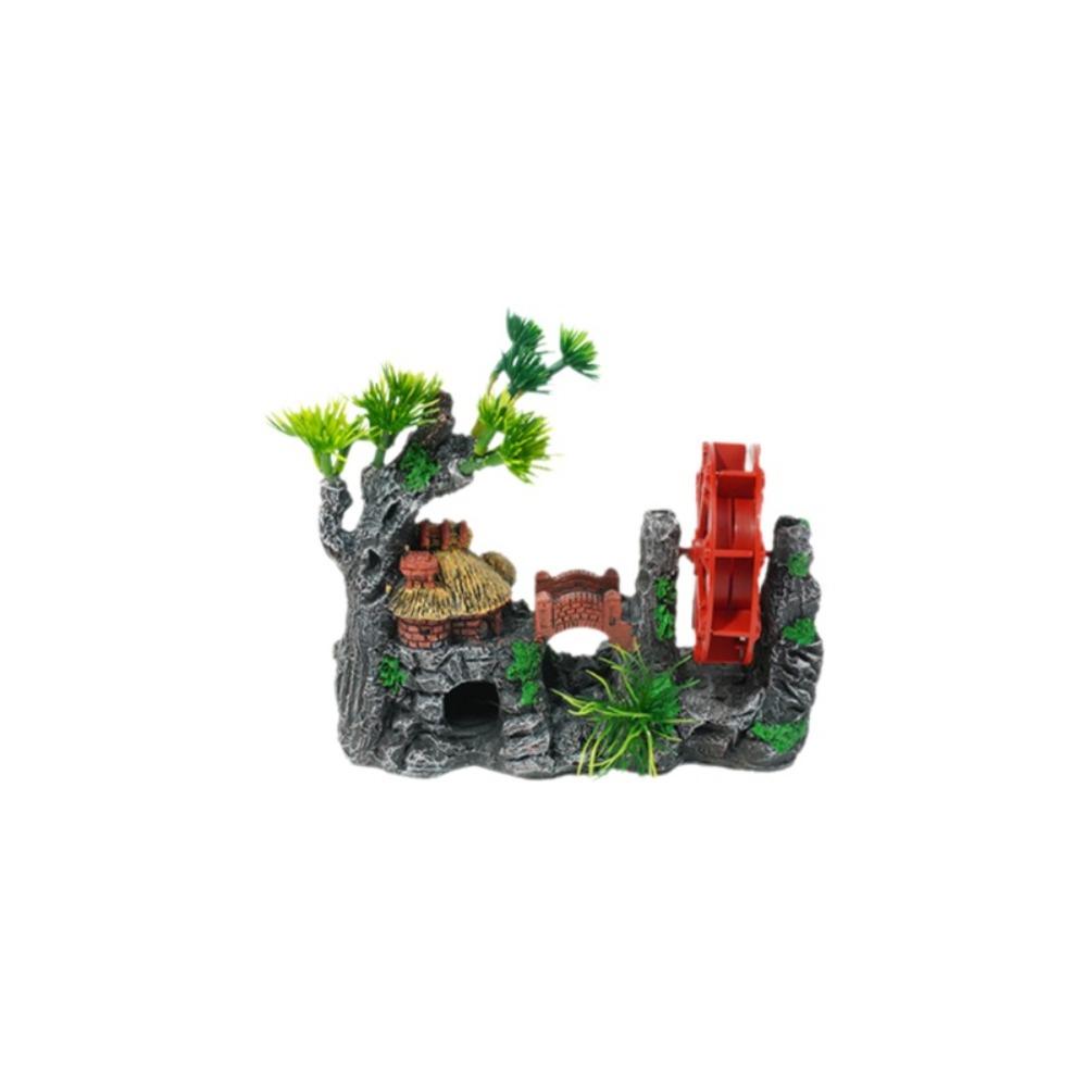 Creative Simulation Fish Tank Ornament Natural Look Retro Rockery Statue Artificial Resin Rockery Landscaping Aquarium Setup