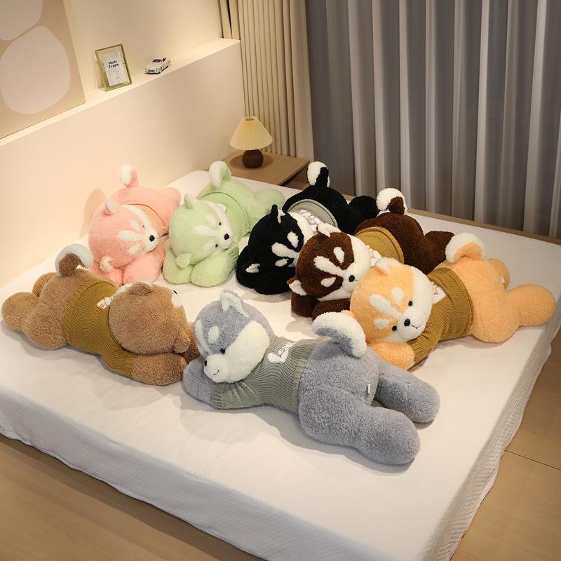 Large Soft Sweater Party Dog Husky Big Doll Plush Toy Big Dog Doll Girl Rag Doll