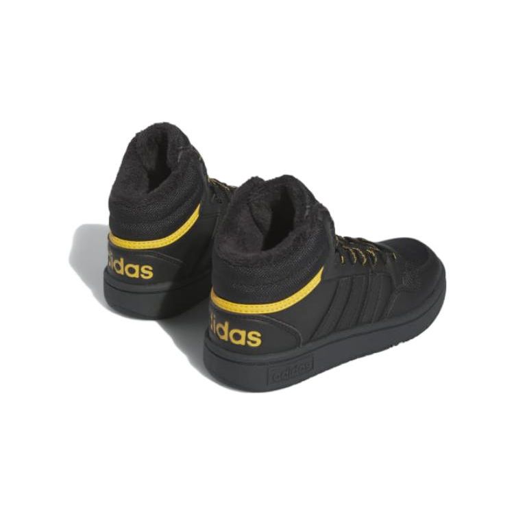 Adidas Hoops 3.0 Mid J Black Preloved Yellow Kids Sneakers Core-Black IF7736