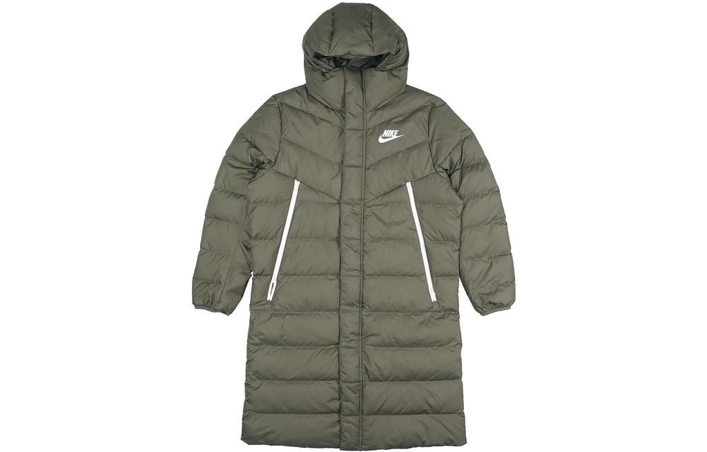Nike Мужские пуховики Зеленые С капюшоном Умеренные Другие CU0281-380