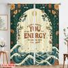 2pcs 2D Flat Printing Drapes Please Mindful Energy Space Polyester Without Electricity Birthday Party for Aesthetic Room Decor