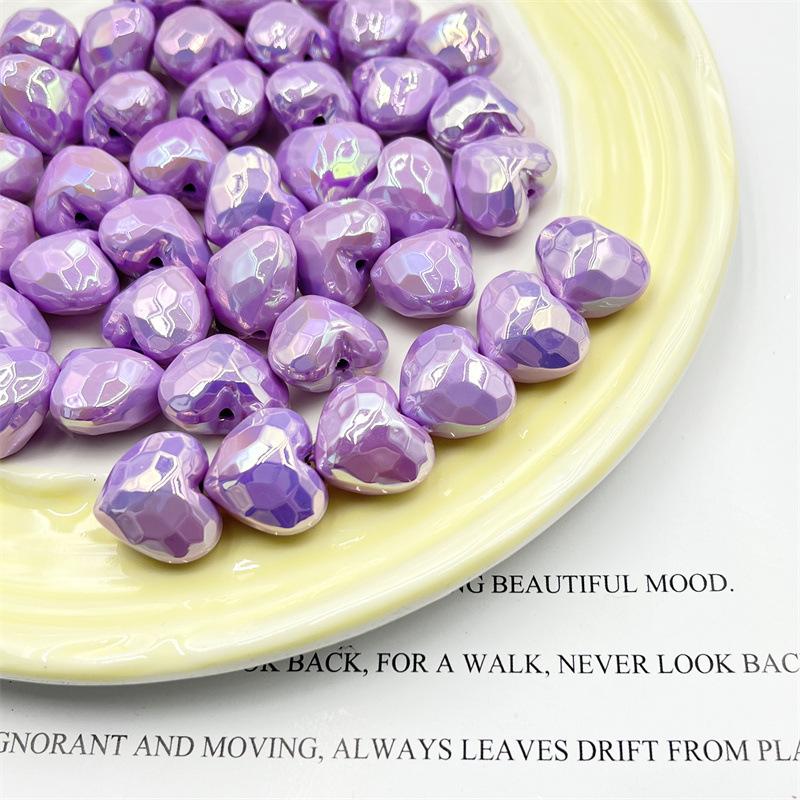 Креативные украшения, аксессуары, мобильный телефон, цепочка, материал, любовь, прямое отверстие, свободные бусины, граненая поверхность, звездное небо, светящиеся макароны, 5 шт., УФ-покрытие, сделай сам