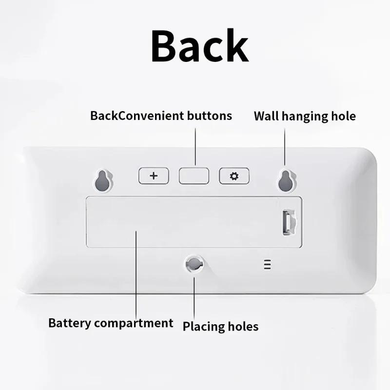 Настенный декор Большие цифровые настенные часы Электронный настенный ЖК-дисплей Многофункциональный индикатор температуры и влажности Украшение для дома