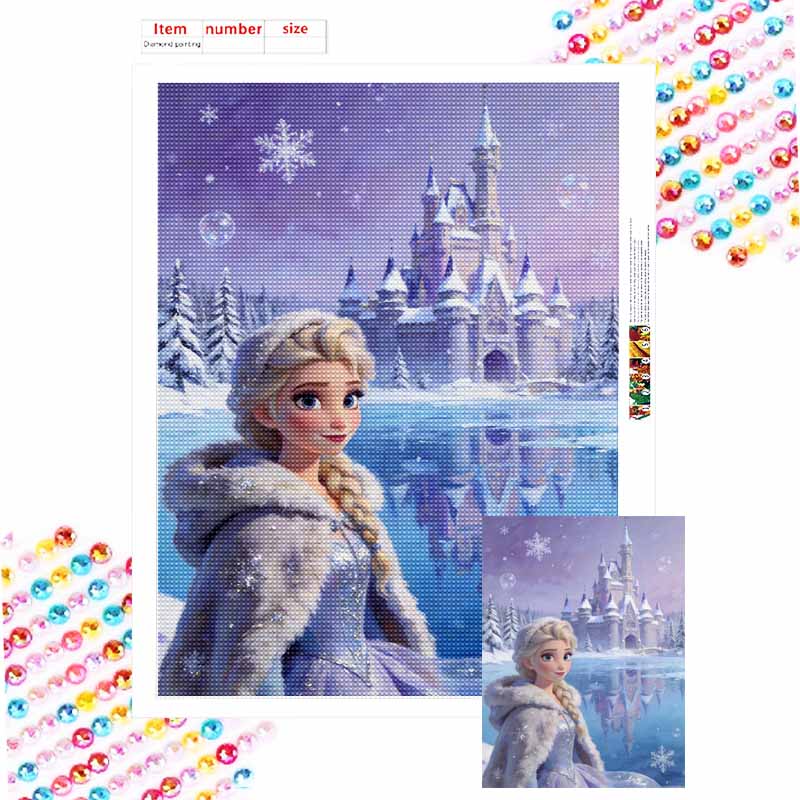 Disney Арт-мозаика Алмазная живопись Набор Замороженные Эльза Зимний замок Снежинка Ручная работа diy5D Домашний декор Подарок