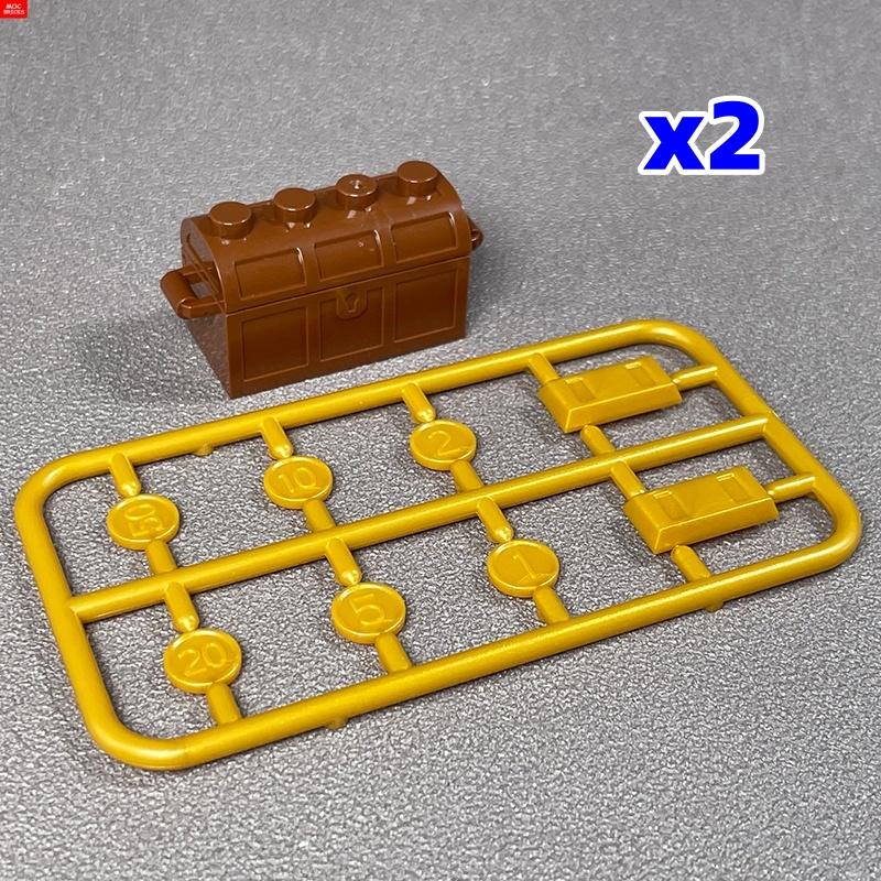 Нетоксичные Кубики Moc Утварь Слиток Монета Доллара Деньги Золото Серебро Окрашенное Золотом Драгоценный Камень Шкатулка 99563 Строительные Блоки Детские Игрушки