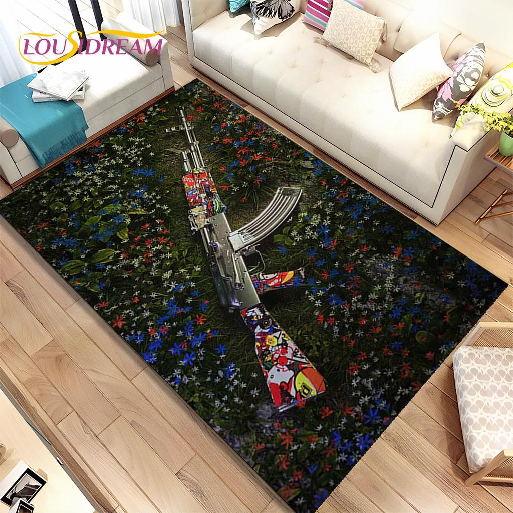 CS, USP, AK, M4, AWP, коврик для винтовки, пистолета, пистолета, ковер для дома, гостиной, спальни, дивана, коврик для двери, декор, нескользящий напольный коврик