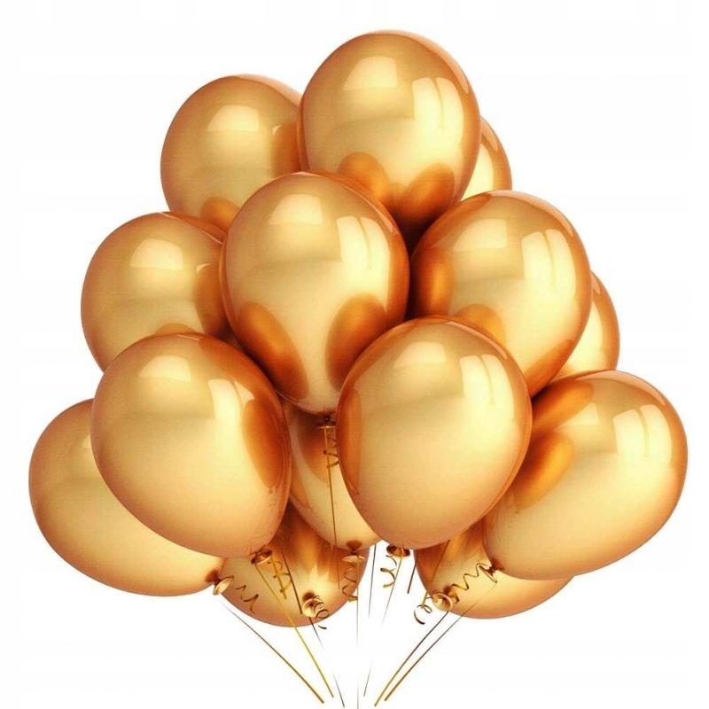 Metallic Balloons 12 Inches, 25 Pcs, Gold