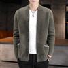 Mink Fleece Wool Clothes Men's Thickened Zippered Cashmere Knitwear Cardigan Coat Autumn and Winter Fashion Youth