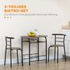 Bistro Set 3-Piece, 1 Table, 2 Chairs, 80 cm x 53 cm x 74.5 cm, Black