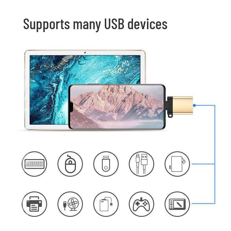 Адаптер Type-C на USB 3.0 для мобильных телефонов, мышей, клавиатур, передачи данных, OTG-преобразования