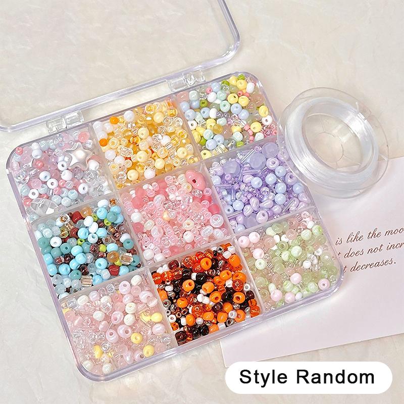 Summer Ice Cream Soda Color Glass Rice Beads Mixed Color Diy Handmade Beaded Bracelet Necklace Jewelry Material Package