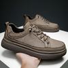 Summer New Men's Shoes High Quality Genuine Leather+Mesh Casual Shoes Comfortable Luxury Brand Formal Shoes Skateboard Sneakers