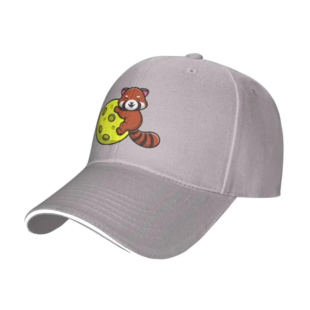 Cute Red Panda on The Moon Baseball Caps Printing Sandwich Brim Hats Fashion Spring Summer Solid Sunhat Daily Outdoor Travelling
