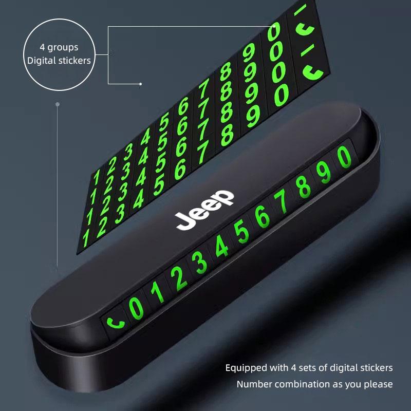 Jeep ABS Car Temporary Parking Card Hidden Switch Phone Number Card For Jeep Renegade Compass Grand Cherokee Wrangler Patriot AKR1