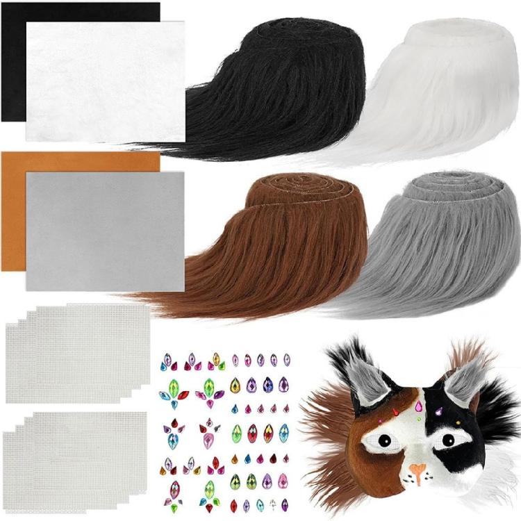 Кошки Лисы Маска с Мехом Сетка для Глаз Лист из Войлока Маска для Переодевания Терианов для Раскрашивания для Хэллоуина Маскарад Косплей Вечеринка