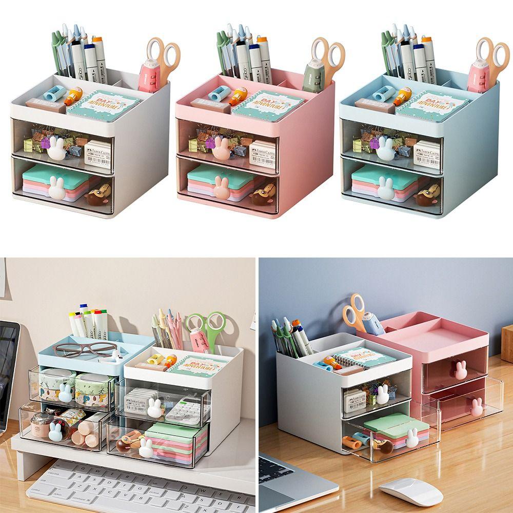 Large Capacity Stationery Holder Desktop Organizer Pen Container Pen Holder Stationery Storage Box