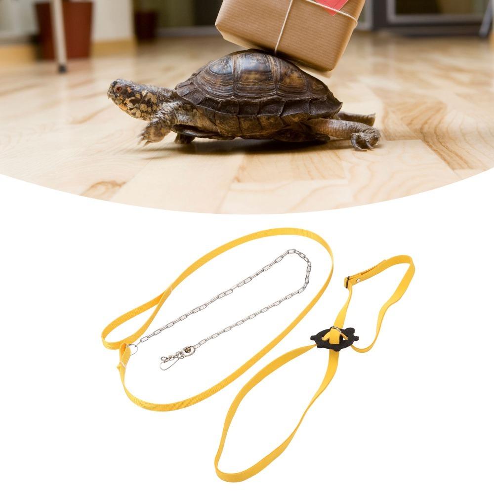 Yellow Pet Turtle Harness Adjustable Pet Harness Reptile Unique Tortoise Harness Leash Outdoor Use