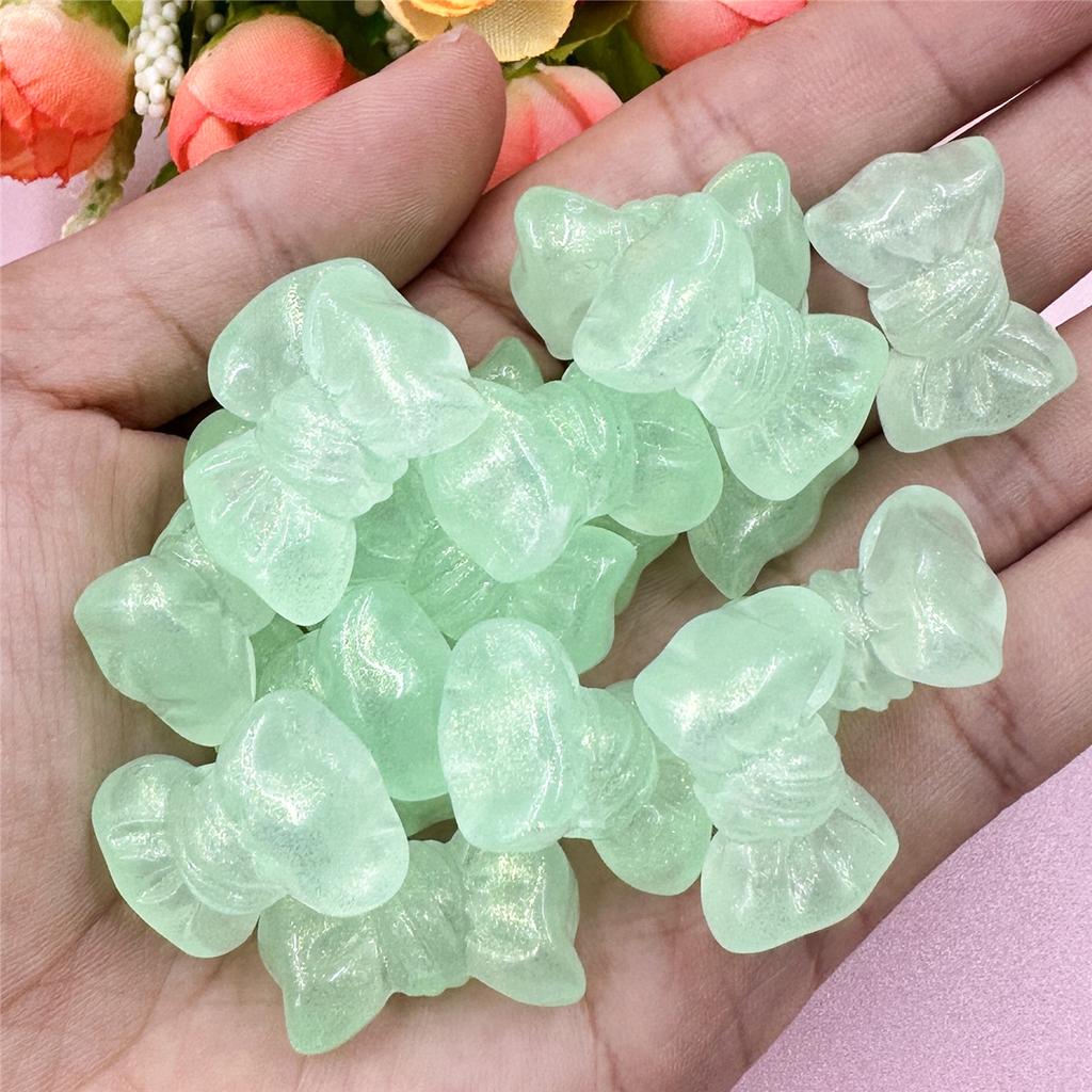 Home Party Supplies Jewelry Making Handmade Material 16.2*24.2mm Bow 20Pcs Acrylic Charms Colorful Exquisite Loose Beads With Hole DIY