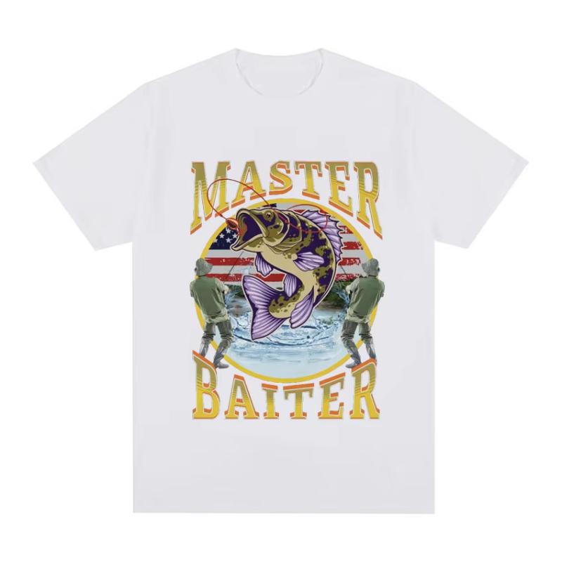 Funny Master Baiter Fishing Parody TShirt Summer Unisex Women Clothing Fashion T Shirts Cotton Short Sleeve Oversized Tshirt Tops