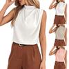 Women's Fashion Casual Drape Small Neckline Solid Color Sleeveless Top