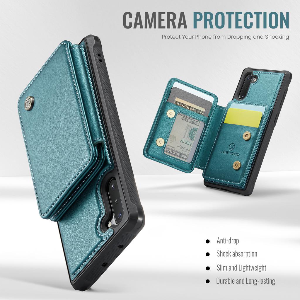 For Samsung Galaxy Note 10 4G Case JEEHOOD J05 Leather Mobile Cover with Detachable Magnetic Card Bag