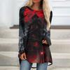 Women's Casual Fashion Halloween Print Long Sleeve Medium Length Top Blouse