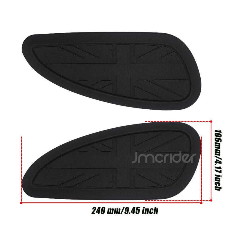 For T100 T120 Scrambler Thruxton Universal Retro Tank Pad Gas Fuel Side Tank Stickers Knee Grips Protector Decal