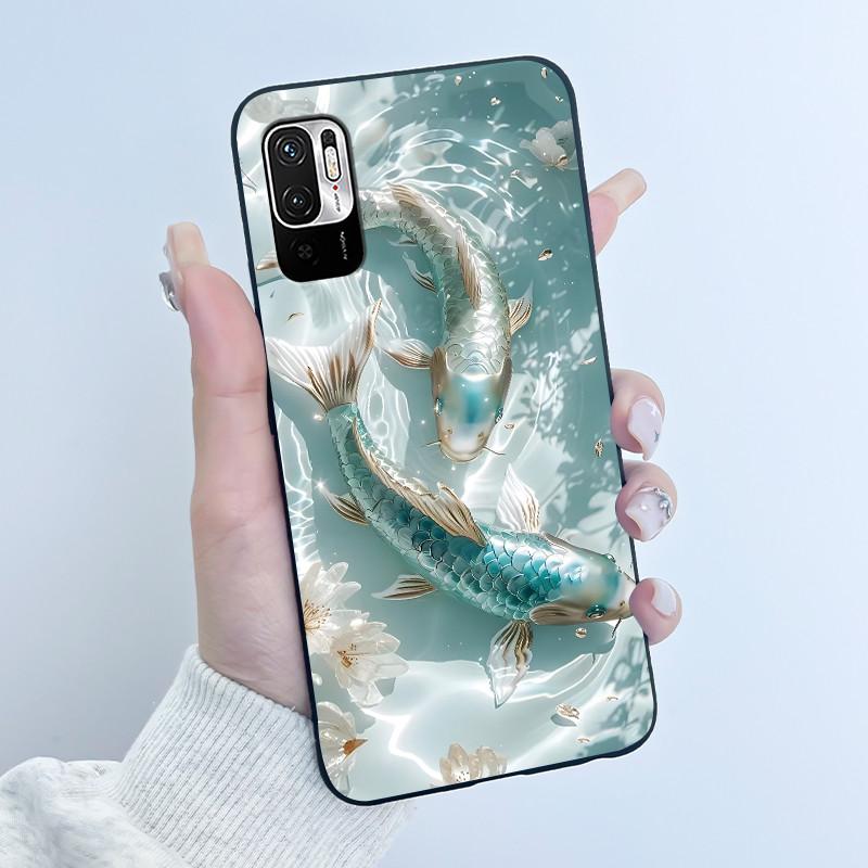 Для Xiaomi Redmi Note 10 JE 10T JE Чехол Милый Кролик с Сердечками Смешной Черный Мягкий Силиконовый Чехол для Телефона Для Redmi Note10 JE Защитный Бампер