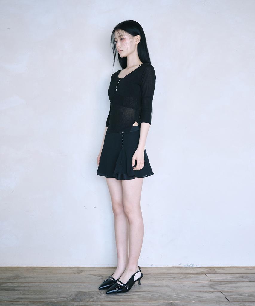 Мини-юбка Leijeumiya Lily Chiffon [Черная]
