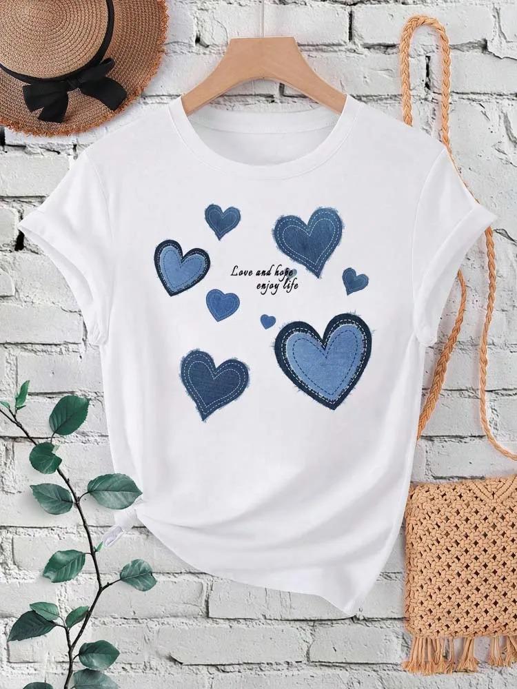 Women's Oversized T-shirt Tee Korean Fashion Coffee Cup Print Graphic Female Clothes Valentine's Day Tops Lover T Shirts