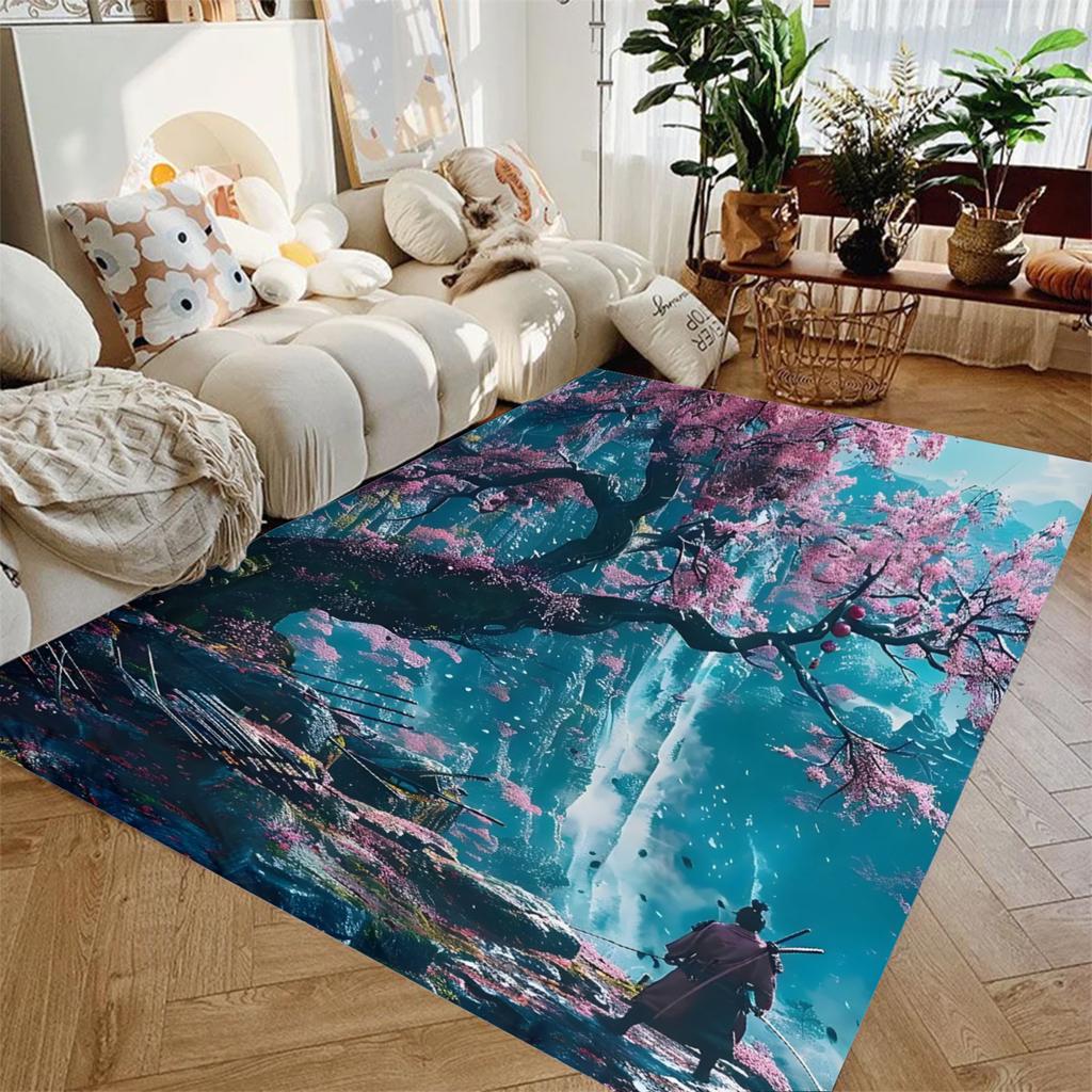 Beautiful Red Sunset Maiden Print Carpet Living Room Bedroom Decor Non-slip Parlor Floor Mat Surface Smooth Carpet Birthday Gift