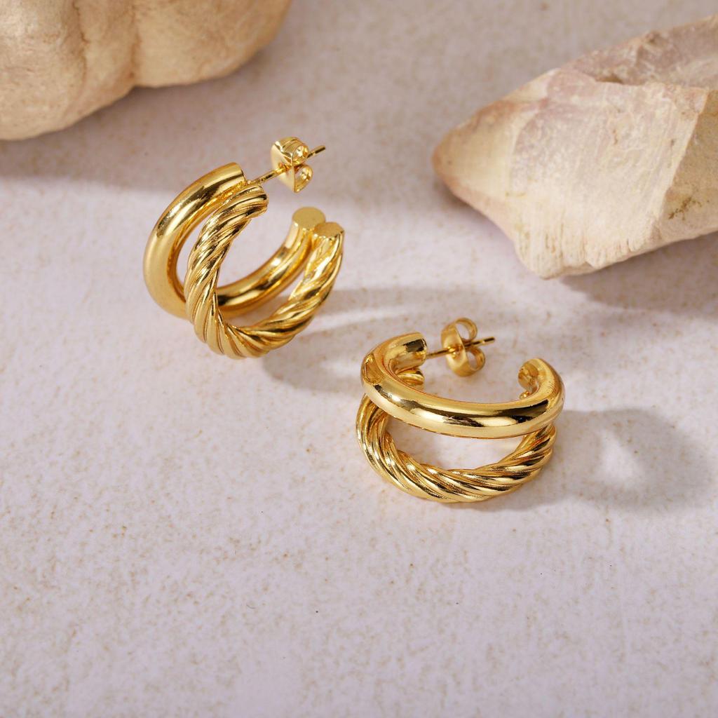 Серьги-косички из титановой стали 2025 года - Легкая роскошь, Новый стиль